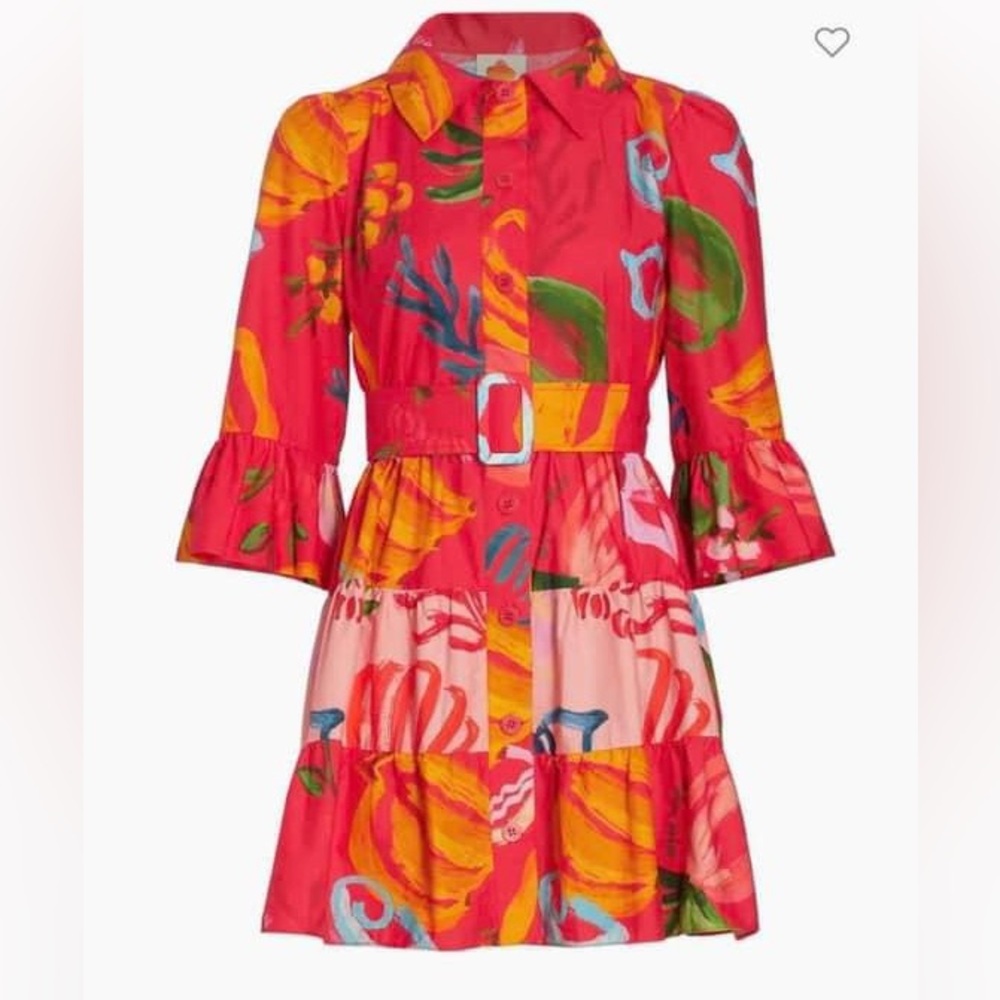 NWOT ✨ FARM RIO ‘Mixed Fruits’ Ocean Dress. SMALL
